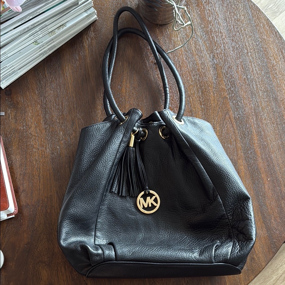 Black Leather Tote Bag